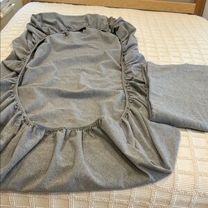 Garnet Hill Solid Cotton Flannel Sheets Twin Fitted Flat